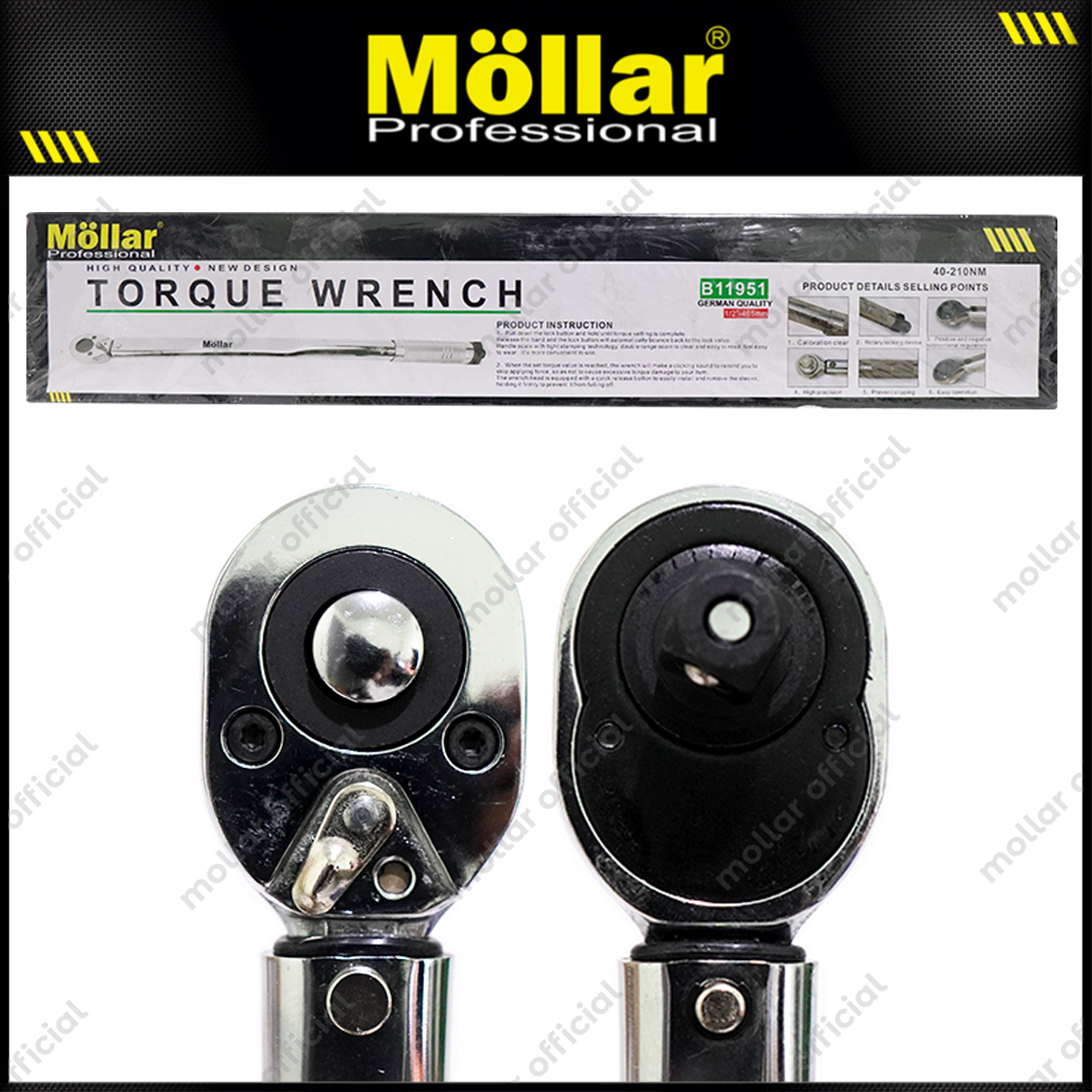 MOLLAR B11951 Kunci Momen Torsi 1/2" 210 Nm / Adjustable Torque Wrench