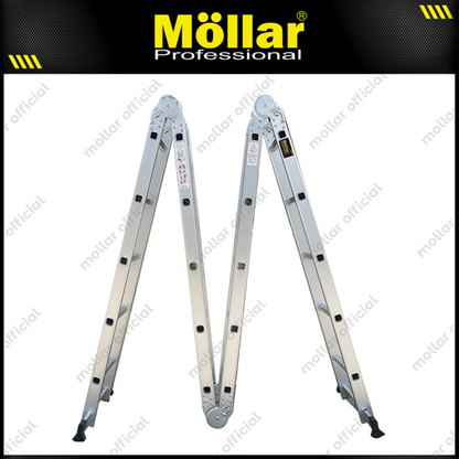 MOLLAR Tangga Lipat Almunium 4x5 5.8 meter 2 Roda