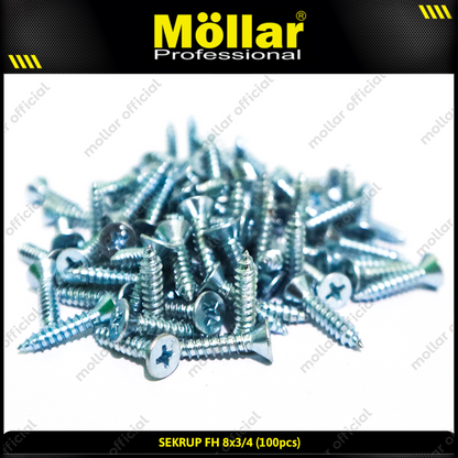 MOLLAR 93-055 Sekrup FH 8 x 3/4 - 100 pcs