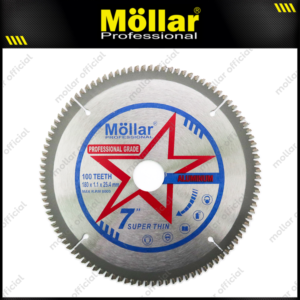 MOLLAR Mata Potong Aluminium 10"x100T / Miter Saw Blade