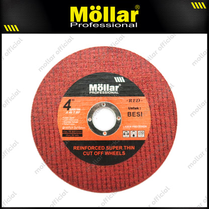 MOLLAR Mata Gerinda Potong Besi 4" Merah / Cutting Wheel Red