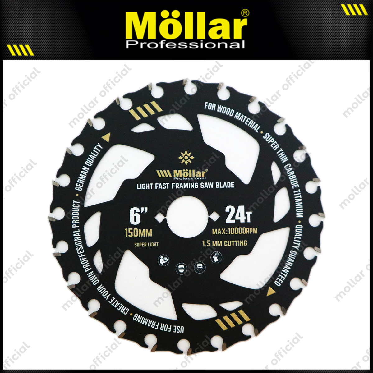 MOLLAR LFSB6150 Mata Gerinda Potong Kayu 6"x24T / Light Fast Framing Saw Blade