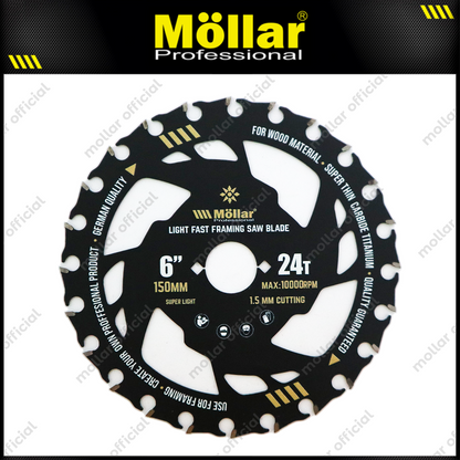 MOLLAR LFSB6150 Mata Gerinda Potong Kayu 6"x24T / Light Fast Framing Saw Blade