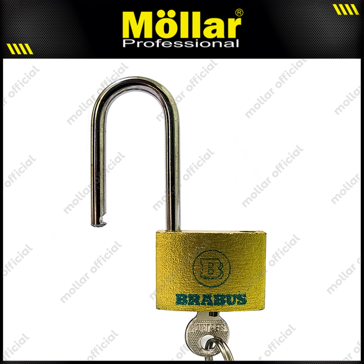 BRABUS D88-40L Gembok Kuning Blister 40 mm Long / Gembok Leher Panjang
