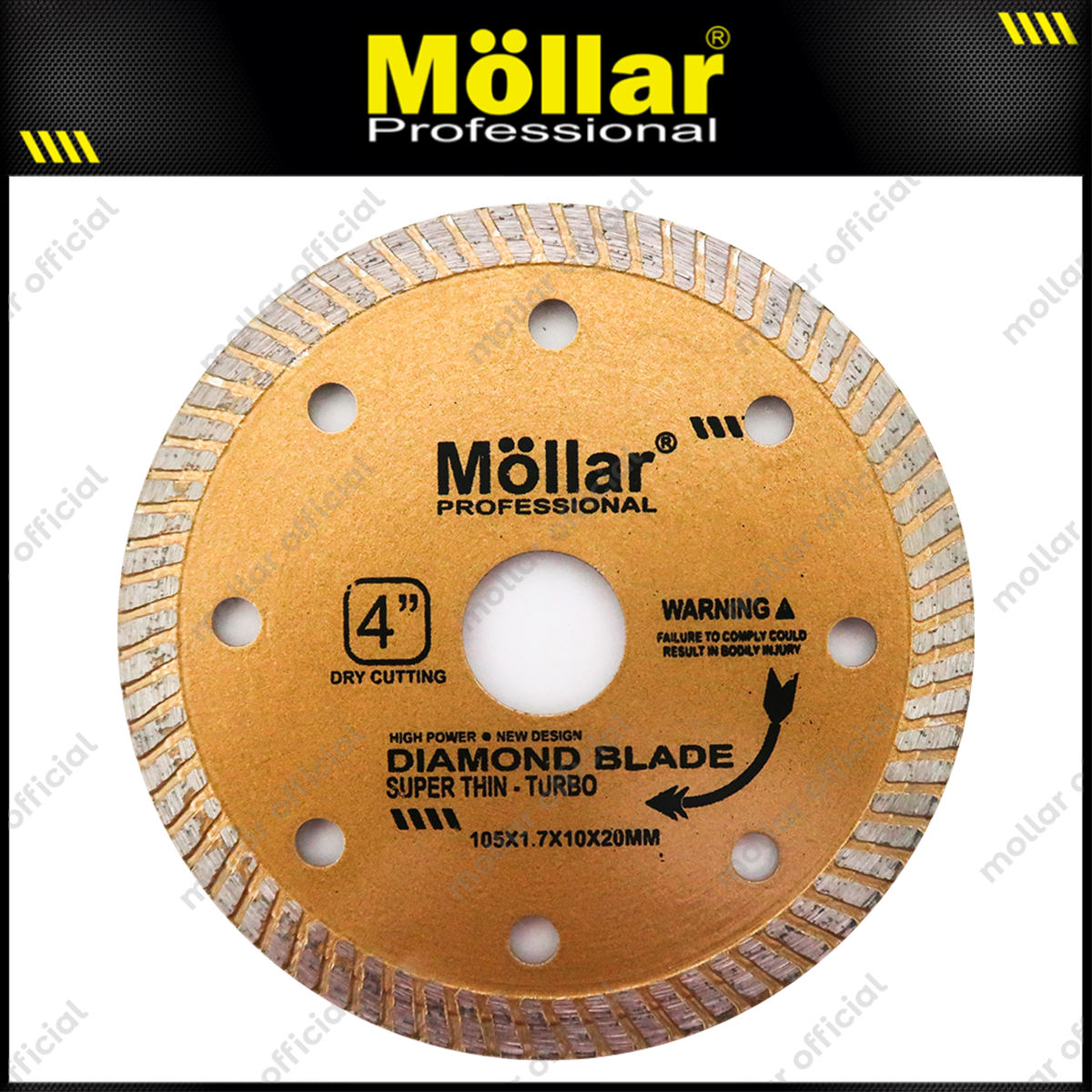 MOLLAR Mata Potong Keramik Turbo Gold 4" / Diamond Wheel