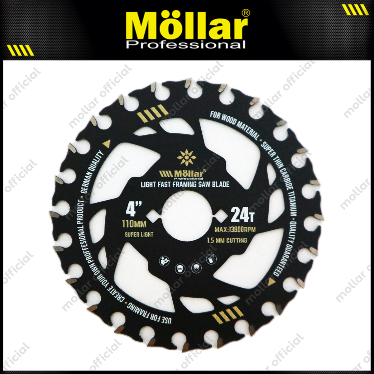 MOLLAR LFSB4110 Mata Gerinda Potong Kayu 4"x24T / Light Fast Framing Saw Blade