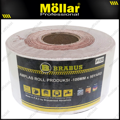 BRABUS No. 150 Amplas Roll 45 Meter Kain Abrasive Cloth Kayu Tembok