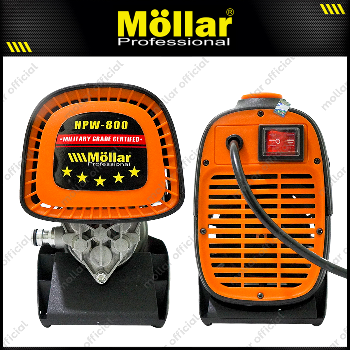 MOLLAR HPW800 Mesin Jet Cleaner Listrik 800 Watt Hitam Oranye
