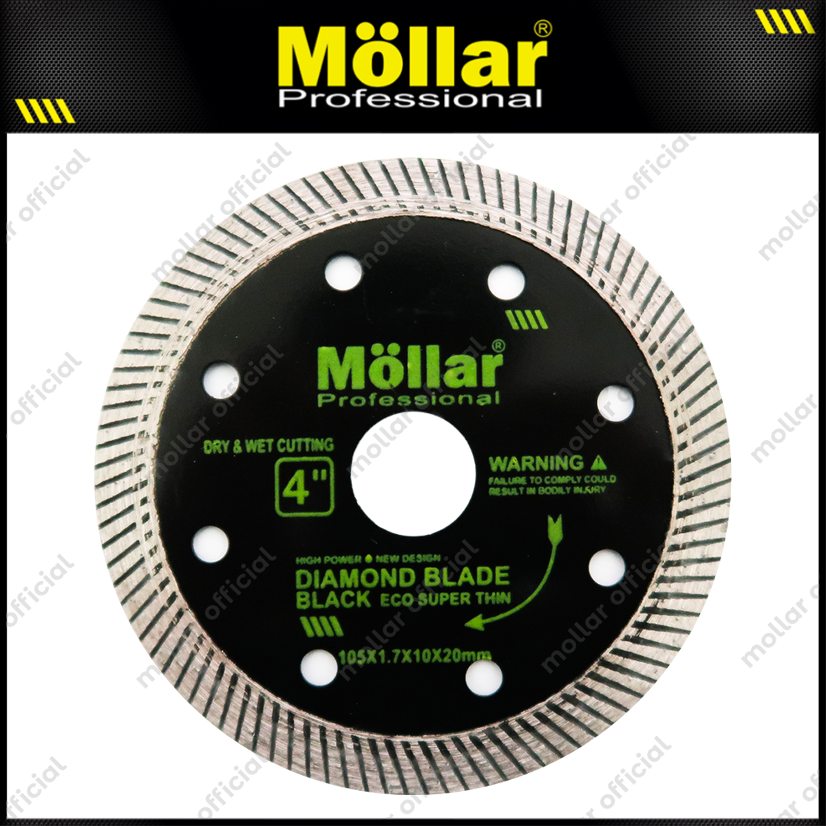 MOLLAR Mata Potong Keramik Eco Turbo Black 4" / Diamond Wheel