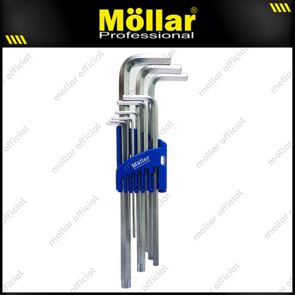 MOLLAR MLR-650102 Kunci L Set Panjang Kombinasi Bintang 9 Pcs