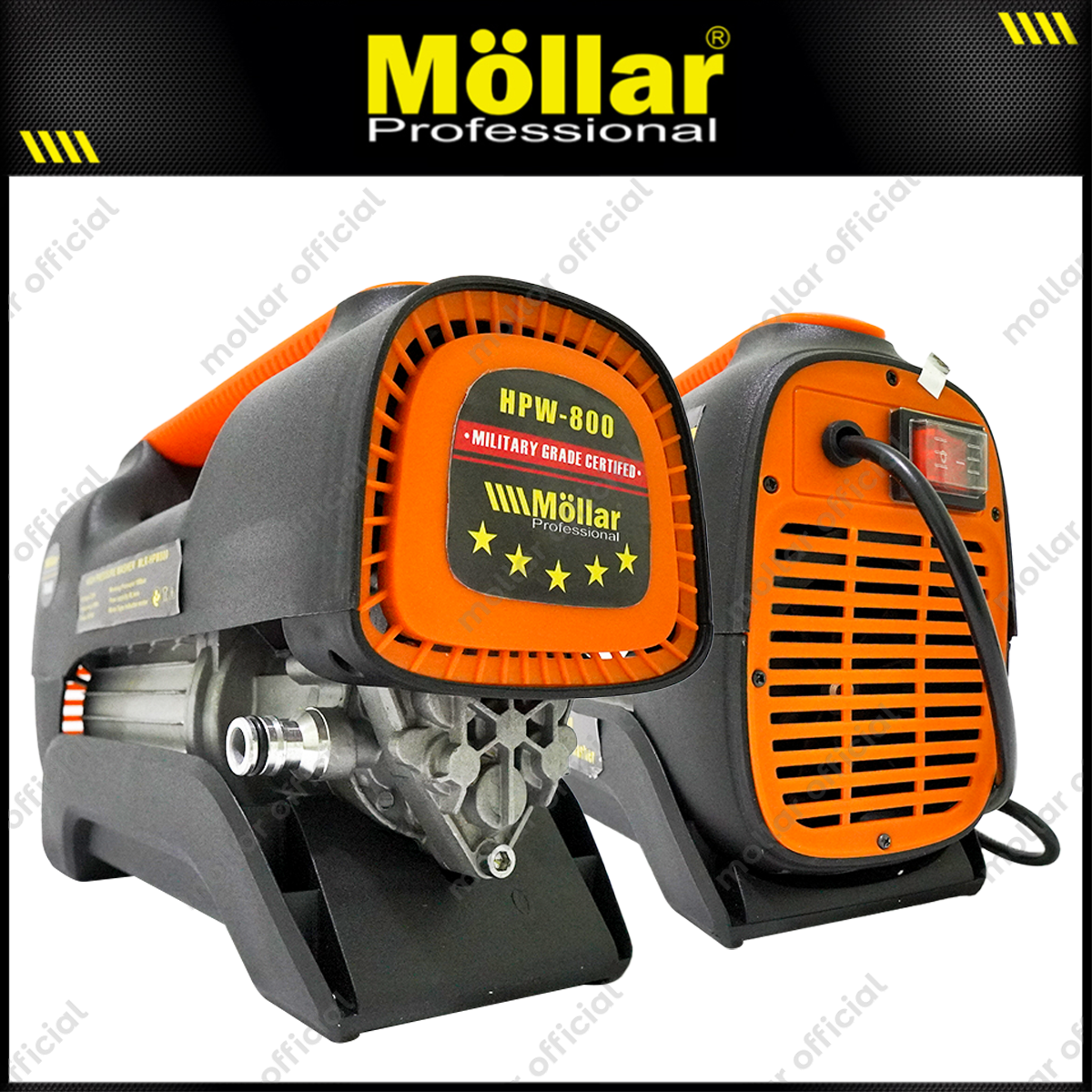 MOLLAR HPW800 Mesin Jet Cleaner Listrik 800 Watt Hitam Oranye