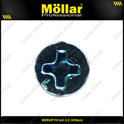 MOLLAR 93-050 Sekrup FH 6 x 1-1/2 - 100 pcs