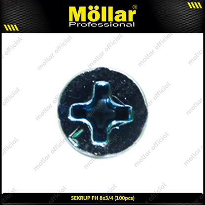 MOLLAR 93-055 Sekrup FH 8 x 3/4 - 100 pcs
