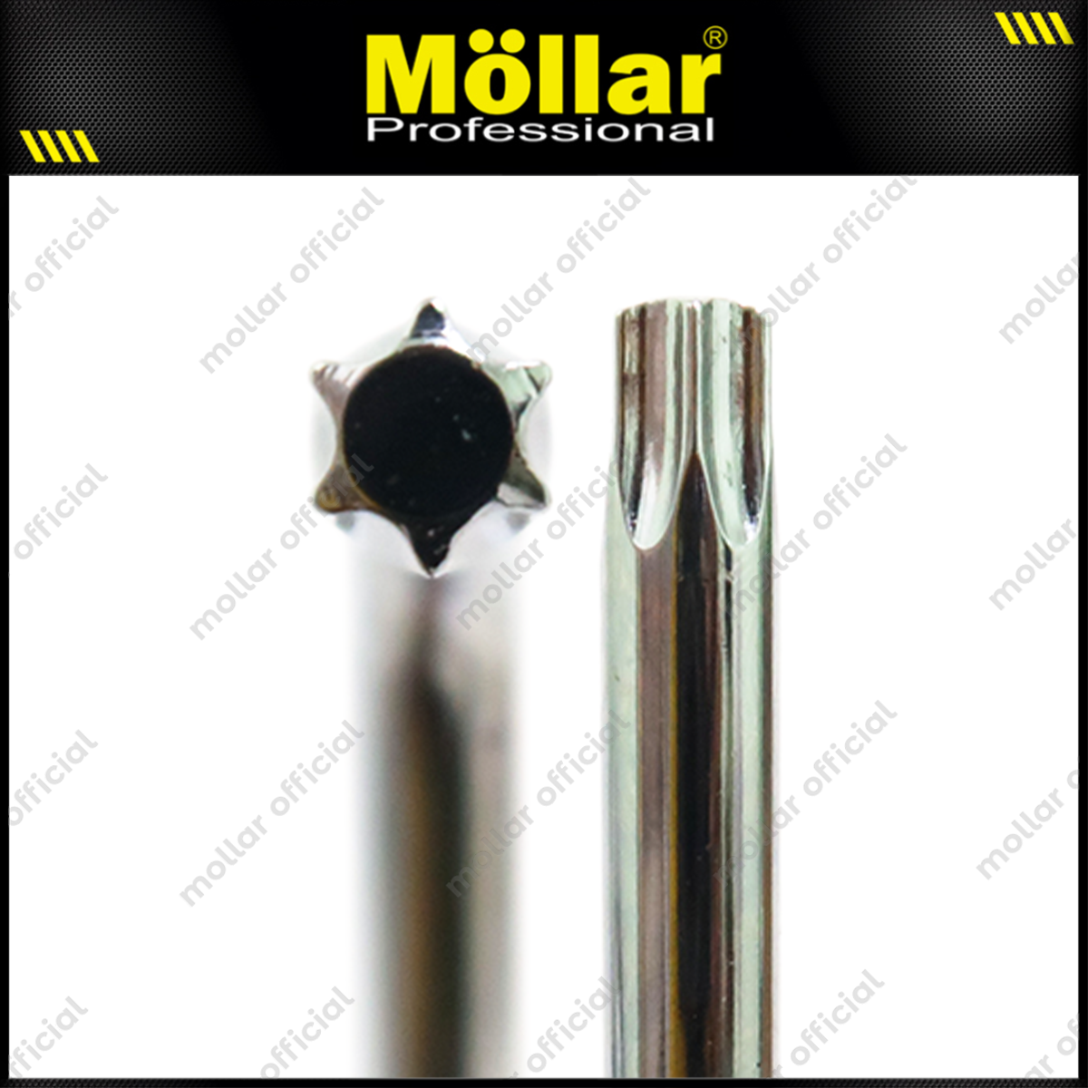 MOLLAR MLR-650114S Kunci L Set Pendek Bintang 9 pcs T10-T50 S2 Steel