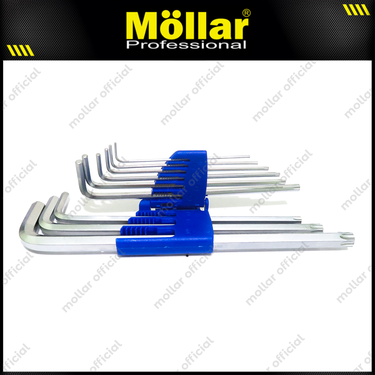 MOLLAR MLR-650102 Kunci L Set Panjang Kombinasi Bintang 9 Pcs