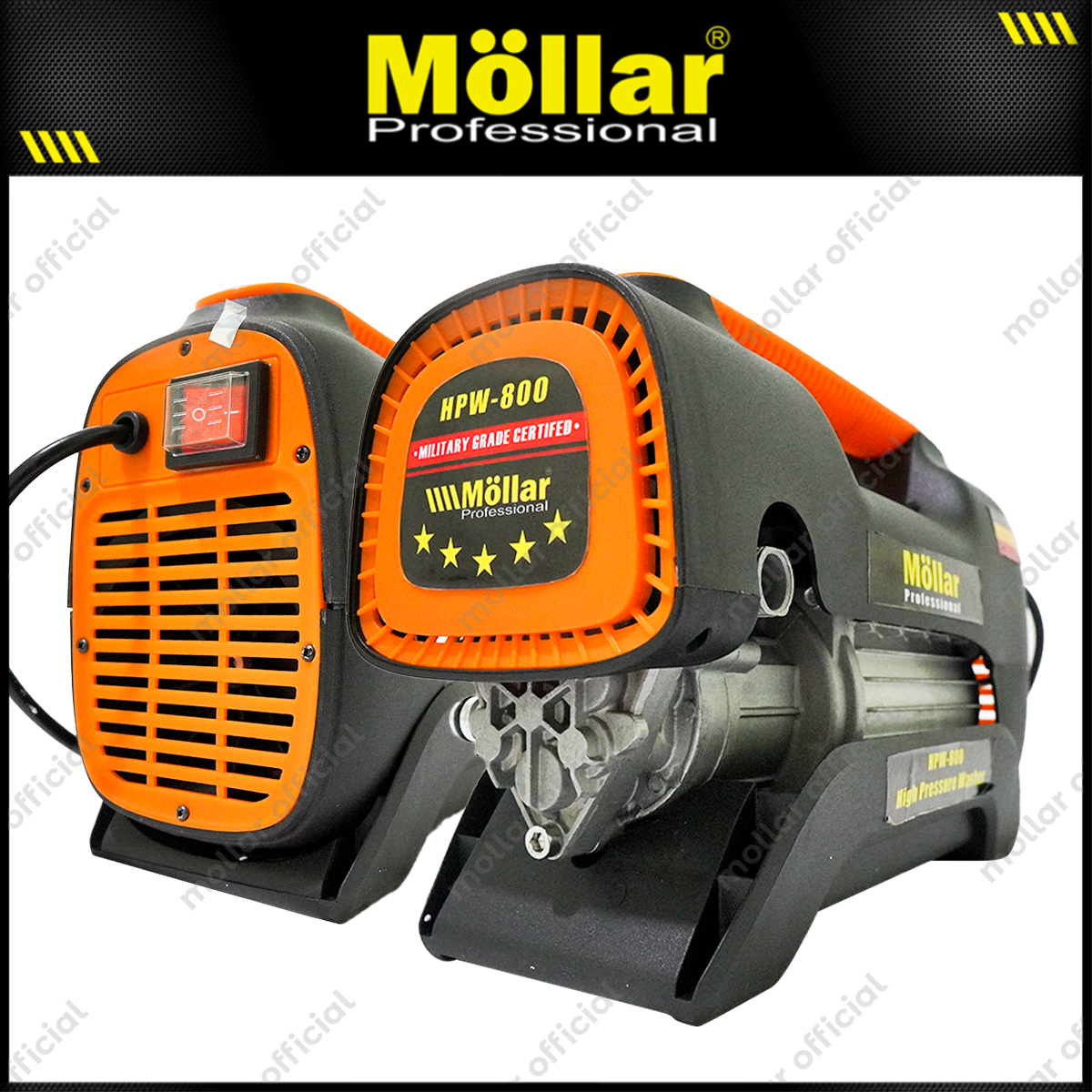MOLLAR HPW800 Mesin Jet Cleaner Listrik 800 Watt Hitam Oranye