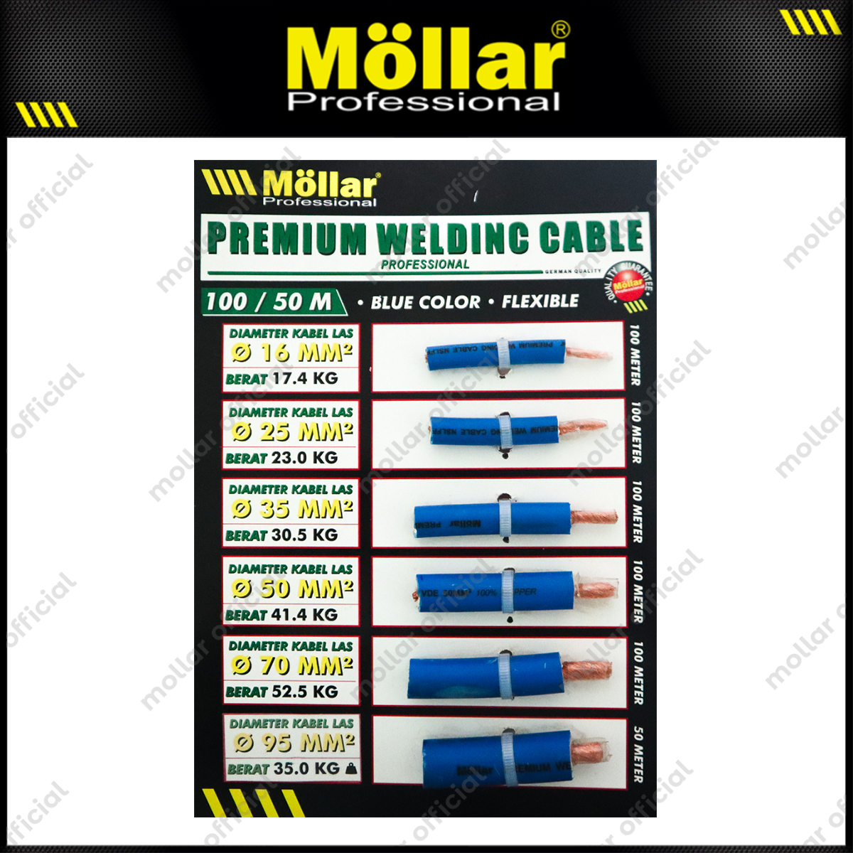 MOLLAR W04522 Kabel Las Tembaga Murni 35 mm - Per Meter