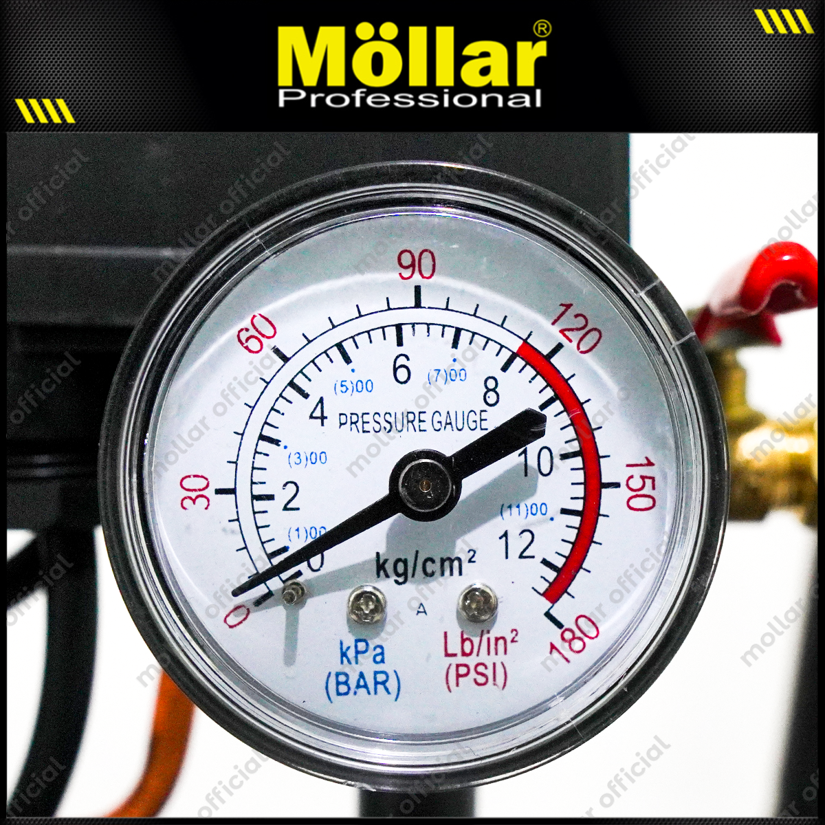 MOLLAR MLR-AC-1550BP Mesin Kompresor Angin Oilless 1 HP 50 Liter Black Panther