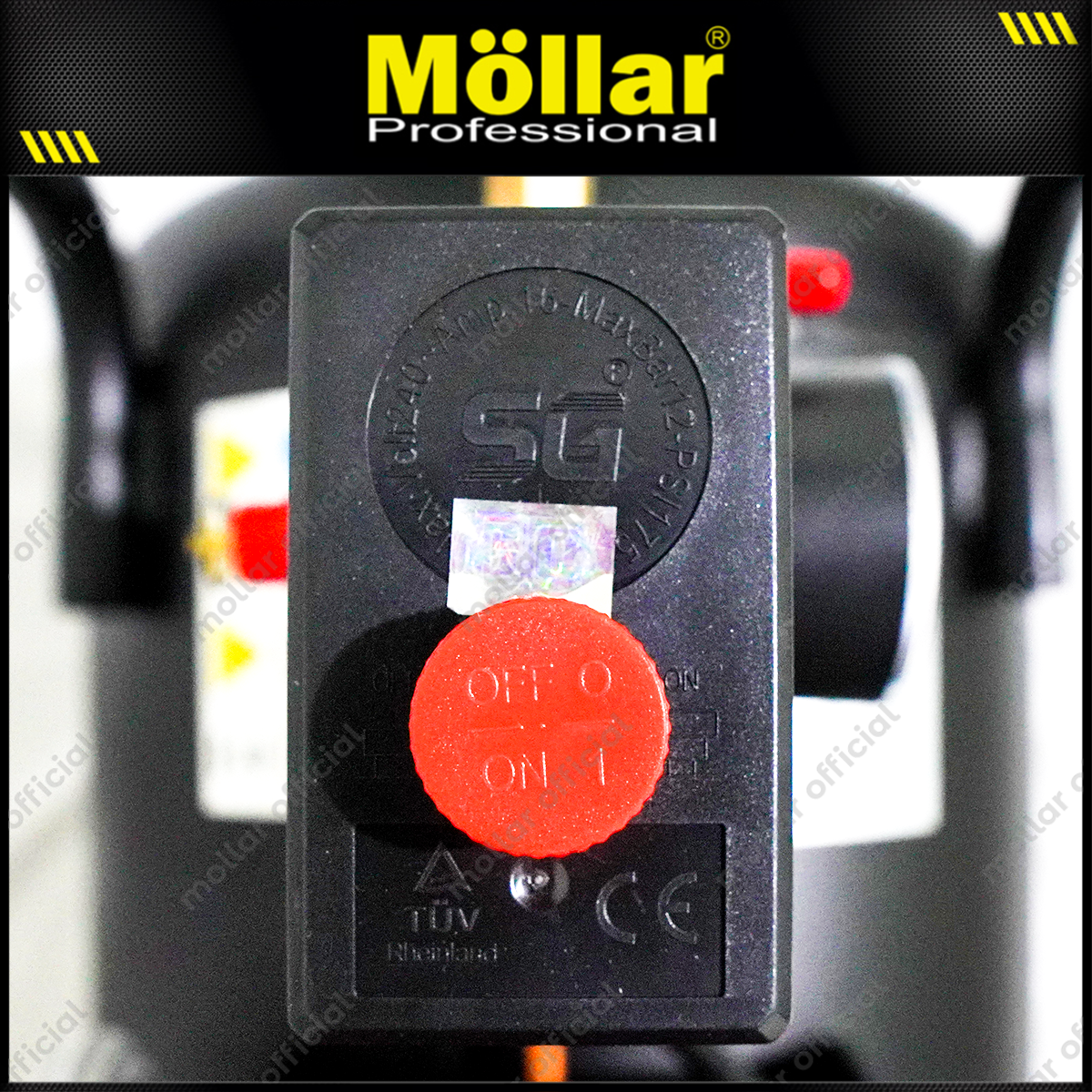 MOLLAR MLR-AC-1550BP Mesin Kompresor Angin Oilless 1 HP 50 Liter Black Panther