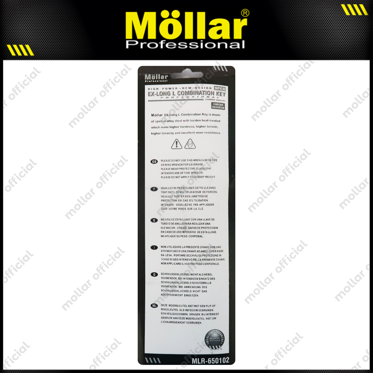 MOLLAR MLR-650102 Kunci L Set Panjang Kombinasi Bintang 9 Pcs