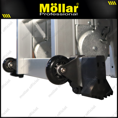 MOLLAR Tangga Lipat Almunium 4x4 4.6 meter 2 Roda