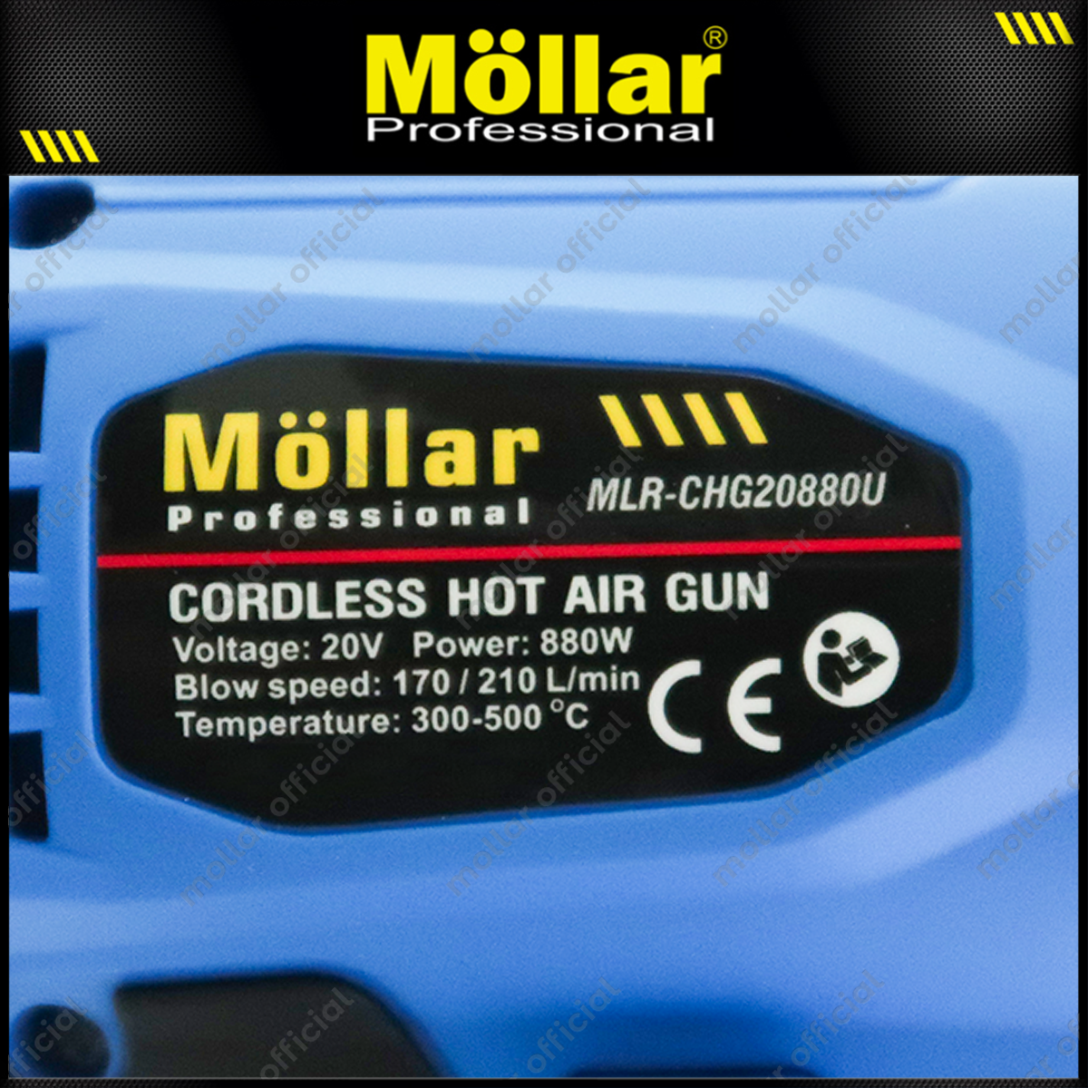 MOLLAR CHG20880-U POLOSAN Cordless Hot Gun Digital 20V Tanpa Baterai & Charger