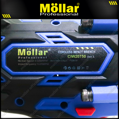 MOLLAR CIW20750 Mesin Buka Baut Truk Baterai 20V / Cordless Impact Wrench