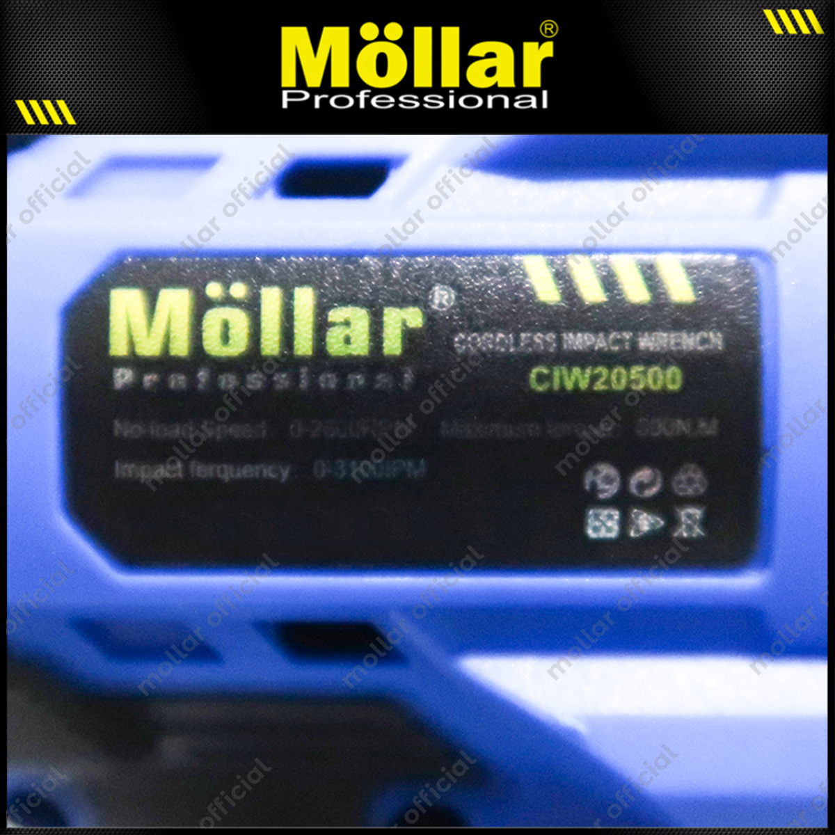 MOLLAR CIW20500 Mesin Buka Baut Truk Baterai 20V / Cordless Impact Wrench