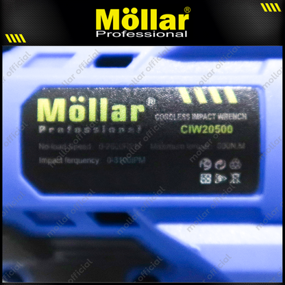 MOLLAR CIW20500 Mesin Buka Baut Truk Baterai 20V / Cordless Impact Wrench