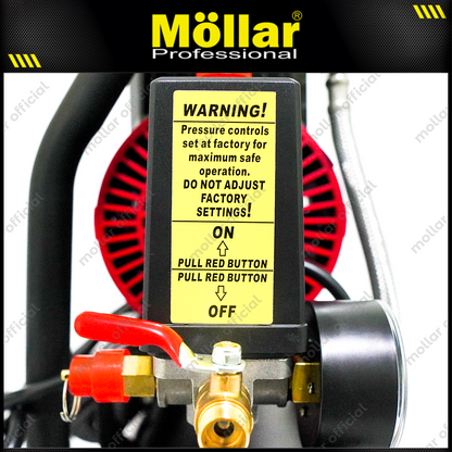MOLLAR MLR-AC-1510BP Mesin Kompresor Angin Oilless 1 HP 10 Liter Black Panther