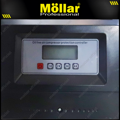 MOLLAR MLR-AC15150H4BP-R Mesin Kompresor Angin Oilless 4x1 HP 150 Liter Black Panther