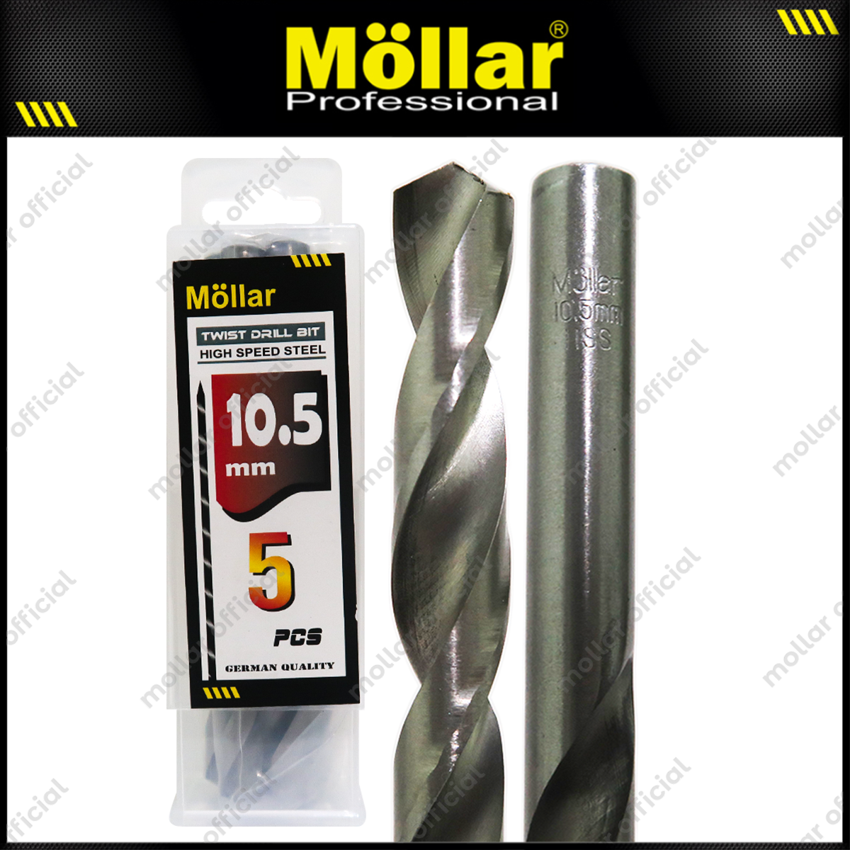 MOLLAR Mata Bor Besi HSS Putih 10.5 mm