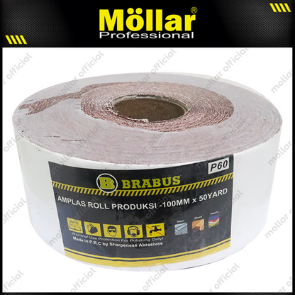 BRABUS No. 60 Amplas Roll 45 Meter Kain Abrasive Cloth Kayu Tembok