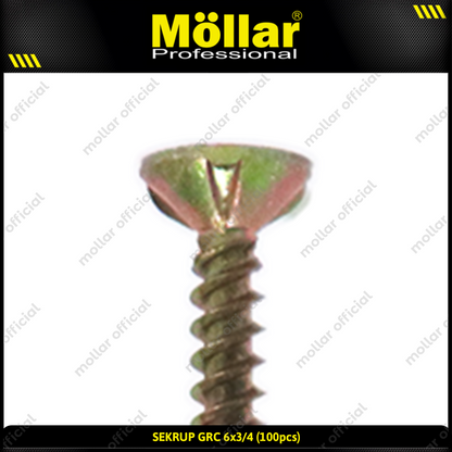 MOLLAR 93-005 Sekrup GRC 6 x 3/4 - 100 pcs