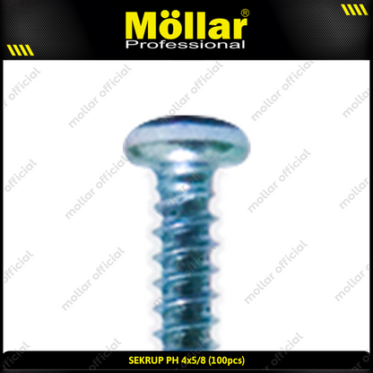 MOLLAR 93-017 Skrup PH 4 x 5/8 - 100 pcs