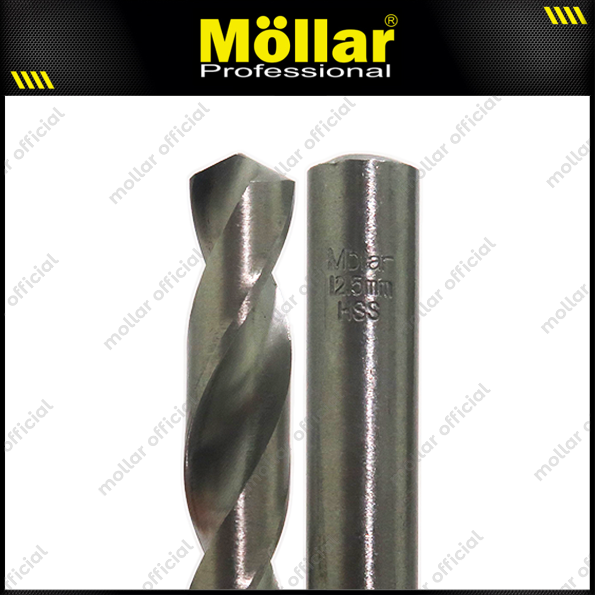 MOLLAR Mata Bor Besi HSS Putih 12.5 mm
