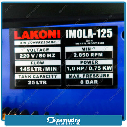 LAKONI IMOLA-125 Mesin Kompresor Listrik 1 HP 25 Liter