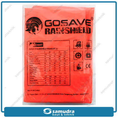 GOSAVE RAINSHIELD 2S Jas Hujan Baju Celana (L) Oranye