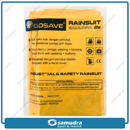 GOSAVE SAMUDRA 2S Jas Hujan Baju Celana (XL) Kuning