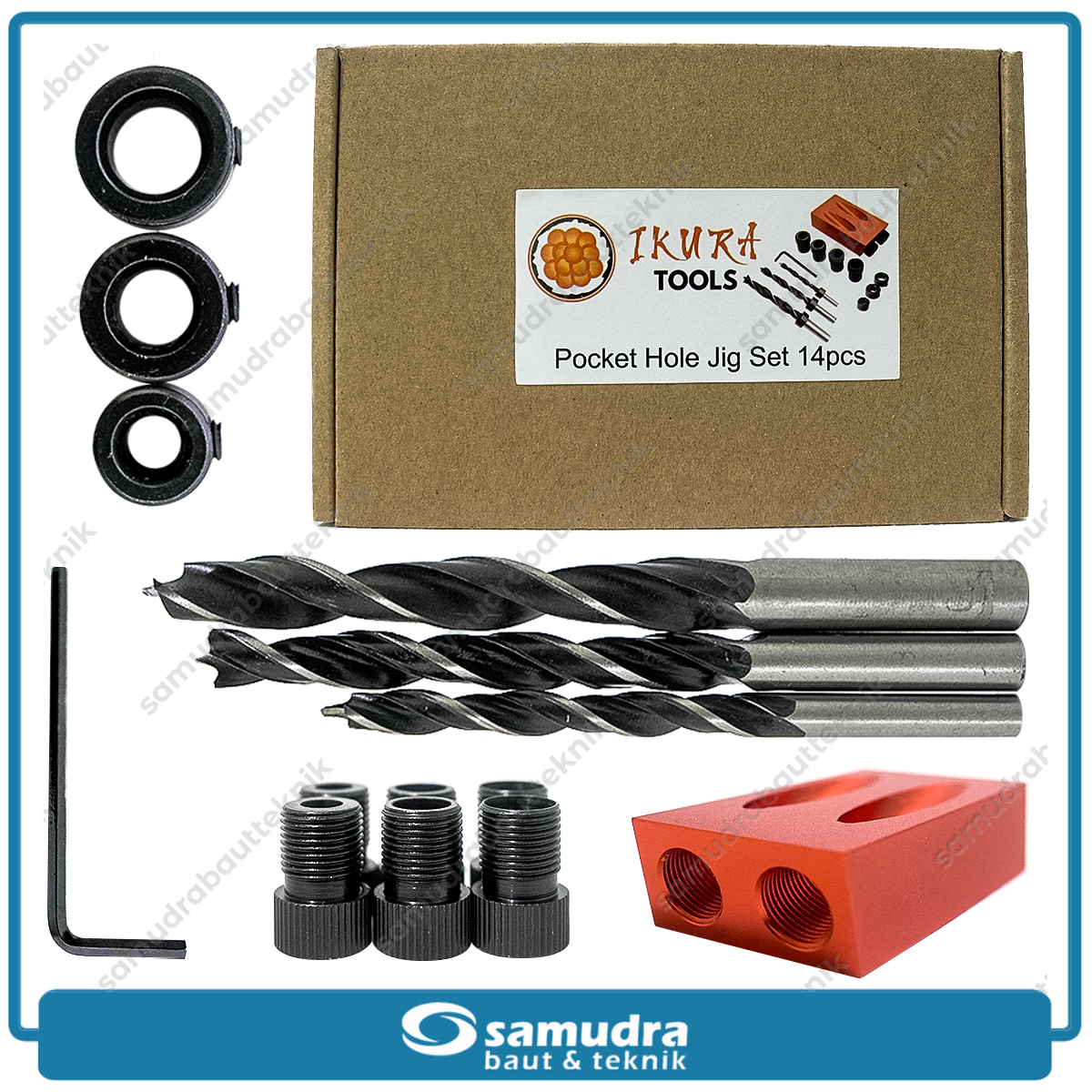 IKURA IKR-PHJ201 Pocket Hole Jig Set 14 pcs / Sambungan Kayu Dowel