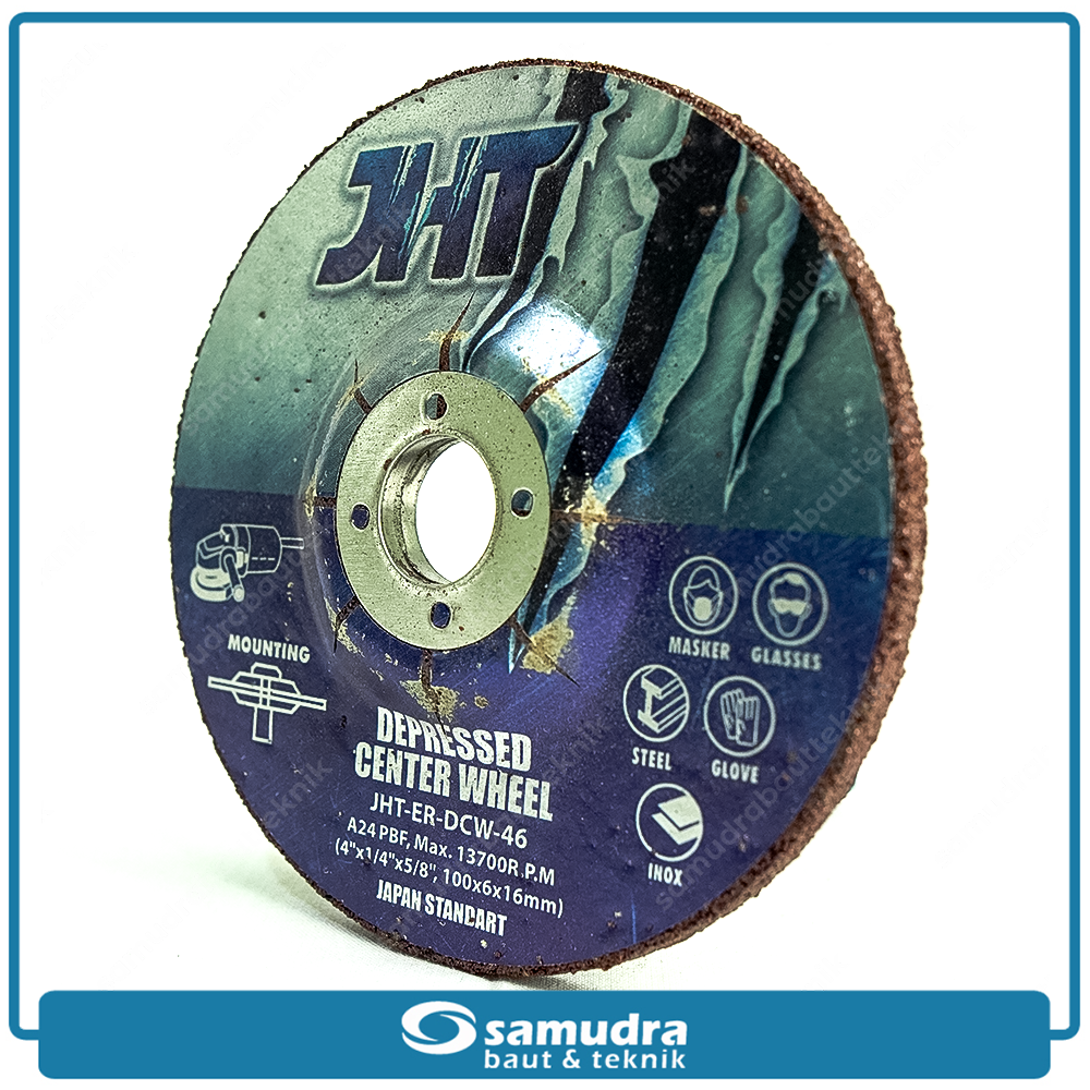 JHT JHT-ER-DCW-46 Mata Gerinda Poles Besi 4" Merah / Grinding Wheel