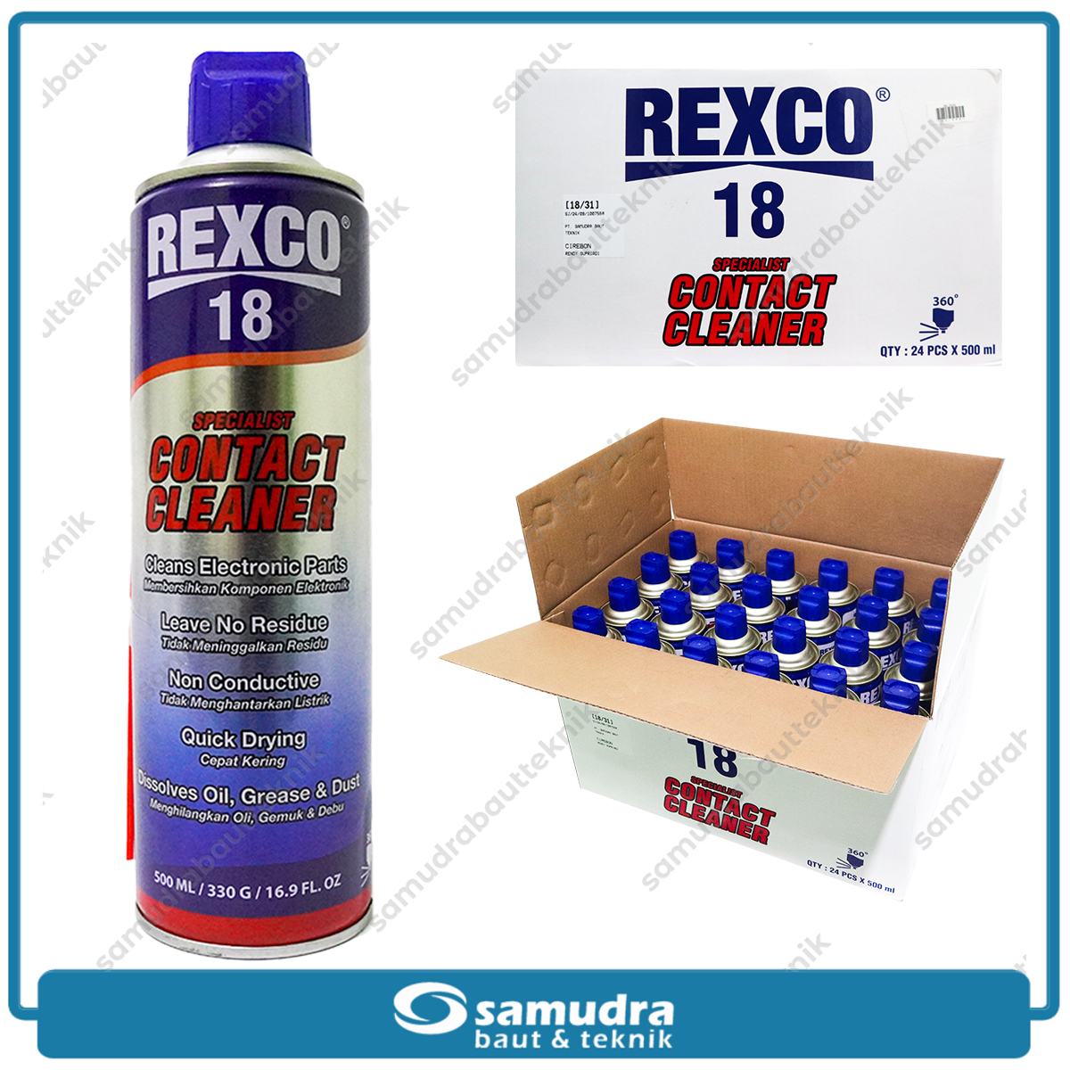 REXCO 18 Specialist Contact Cleaner 500 ml  isi 24 pcs