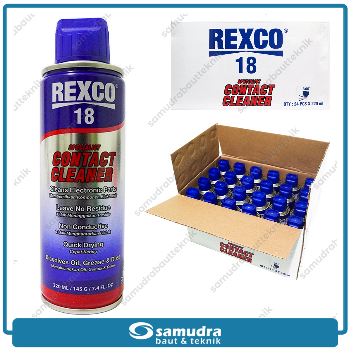 REXCO 18 Specialist Contact Cleaner 220 ml  isi 24 pcs