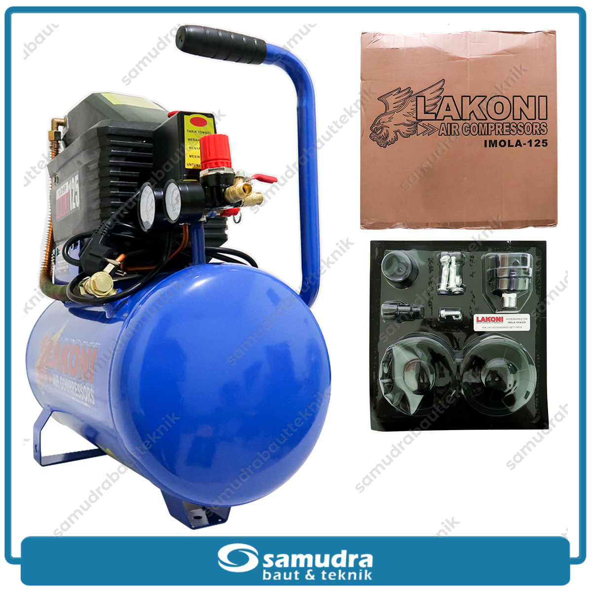 LAKONI IMOLA-125 Mesin Kompresor Listrik 1 HP 25 Liter