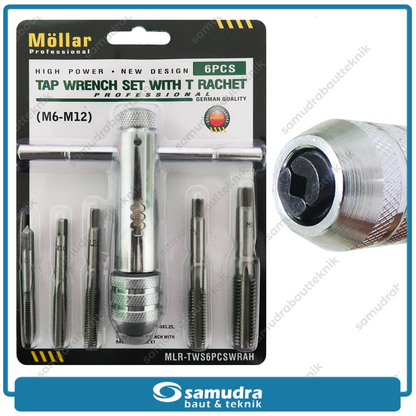 MOLLAR MLR-TWS6PCSWRAH Tap Rachet Wrench Set 6 pcs M6-M12