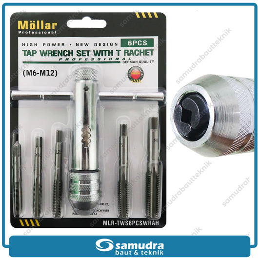 MOLLAR MLR-TWS6PCSWRAH Tap Rachet Wrench Set 6 pcs M6-M12