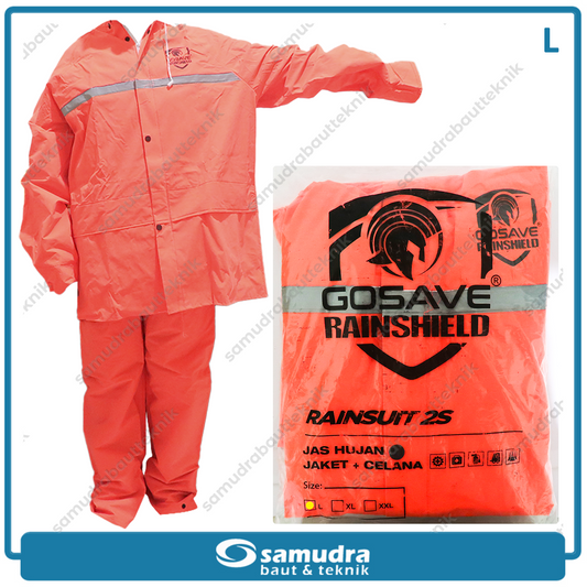 GOSAVE RAINSHIELD 2S Jas Hujan Baju Celana (L) Oranye