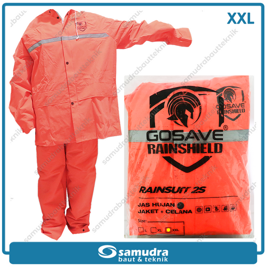 GOSAVE RAINSHIELD 2S Jas Hujan Baju Celana (XXL) Oranye