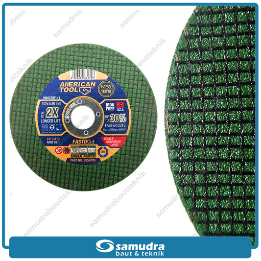 AMERICANTOOL 8959436-G FASTOCUT GREEN Mata Gerinda Potong Besi 4" Hijau