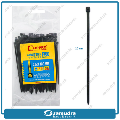 LIPPRO Kabel Ties 2.5x100 mm Hitam